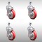 Service Caster 5 Inch SS Red Polyurethane Swivel 12mm Threaded Stem Caster Set Brake SCC SCC-SSTS20S514-PPUB-RED-TLB-M1215-4 - alternate 2